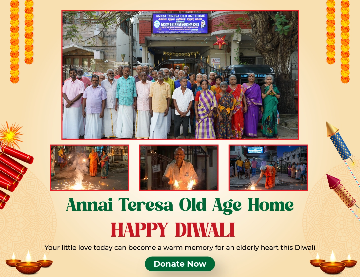 Old age home Diwali celebration